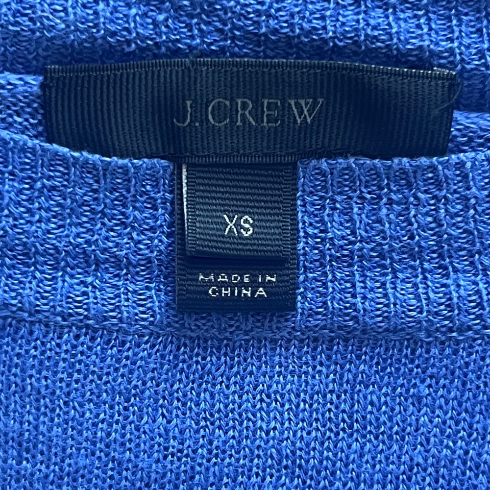 J. Crew Cornflower Blue Linen Long Sleeve Sweater XS - Picture 5 of 10